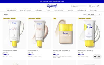 Supergoop! website screenshot