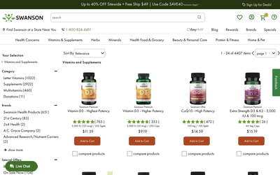 Swanson Health website screenshot