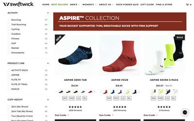 Swiftwick website screenshot