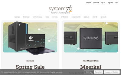 System76 website screenshot