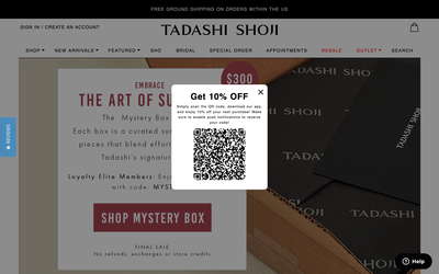 Tadashi Shoji website screenshot