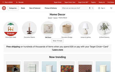 Target website screenshot