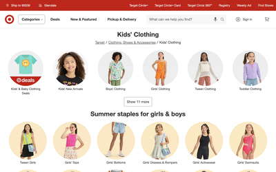 Target website screenshot