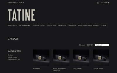 TATINE website screenshot