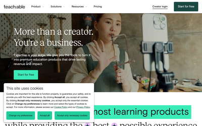 Teachable website screenshot