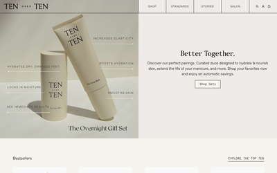 Tenoverten website screenshot