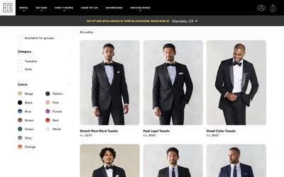 The Black Tux website screenshot
