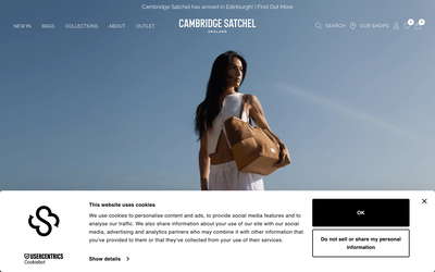 The Cambridge Satchel Company website screenshot
