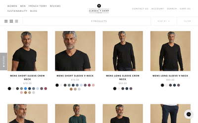 The Classic T-Shirt Company website screenshot