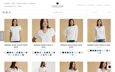 The Classic T-Shirt Company website screenshot