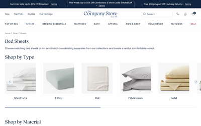 The Company Store website screenshot