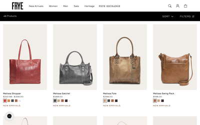 The Frye Company website screenshot
