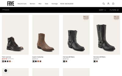 The Frye Company website screenshot