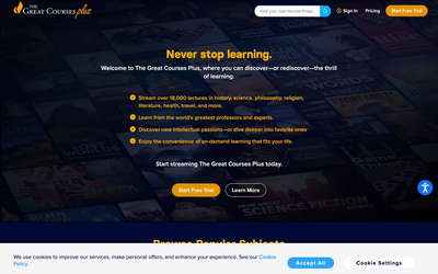 The Great Courses Plus website screenshot