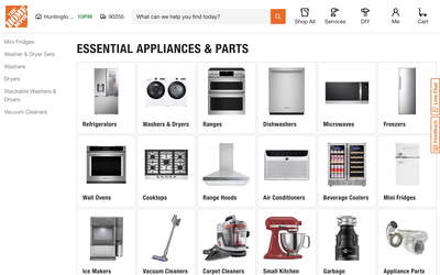 The Home Depot website screenshot