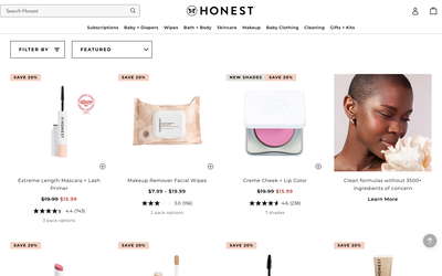 The Honest Company website screenshot