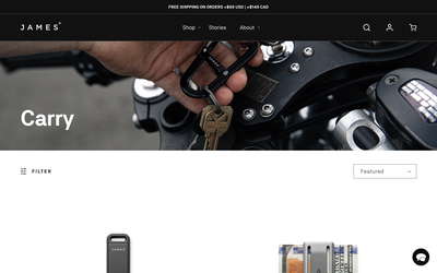 The James Brand website screenshot