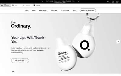 The Ordinary website screenshot