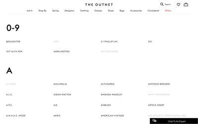 THE OUTNET website screenshot