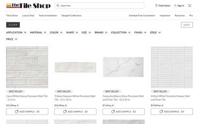 The Tile Shop website screenshot