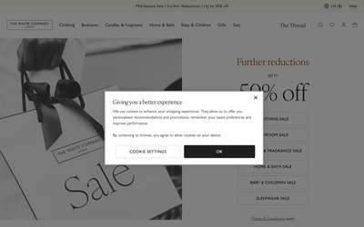 The White Company website screenshot