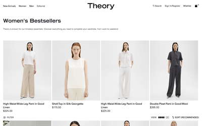 Theory website screenshot