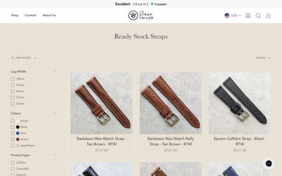 The Strap Tailor website screenshot