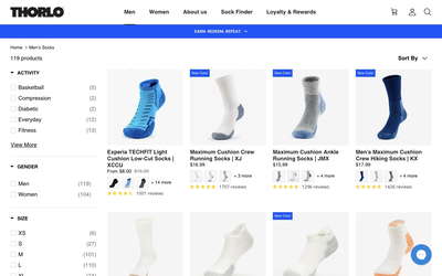 Thorlo website screenshot