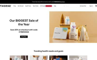 Thorne website screenshot