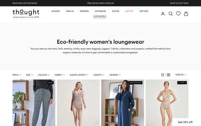Thought Clothing website screenshot
