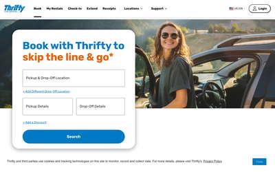 Thrifty Car Rental website screenshot