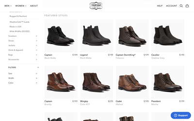Thursday Boot website screenshot