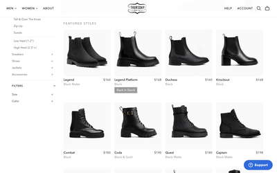 Thursday Boot website screenshot