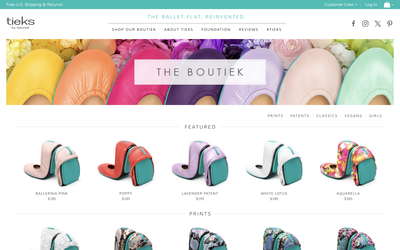Tieks by Gavrieli website screenshot