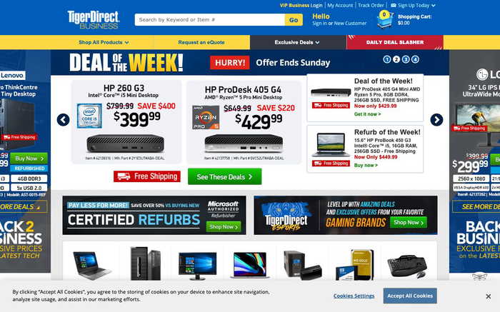 TigerDirect screenshot