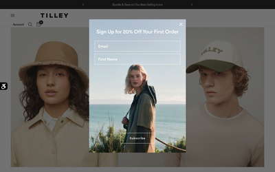 Tilley website screenshot