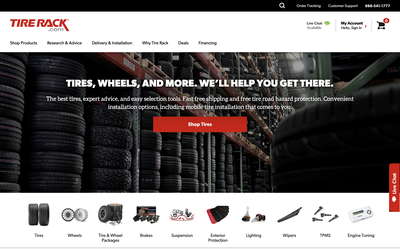 Tire Rack website screenshot