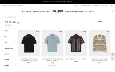 Todd Snyder website screenshot