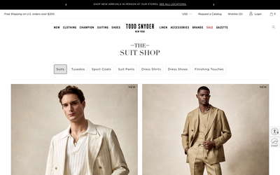 Todd Snyder website screenshot