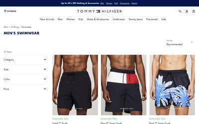 Tommy Hilfiger website screenshot