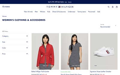 Tommy Hilfiger website screenshot