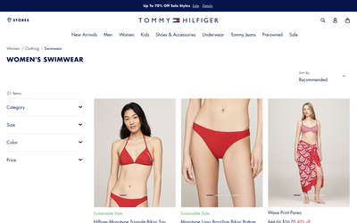 Tommy Hilfiger website screenshot