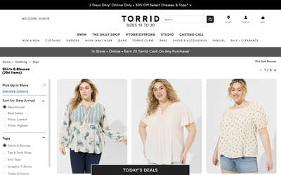 Torrid website screenshot