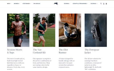 Tracksmith website screenshot