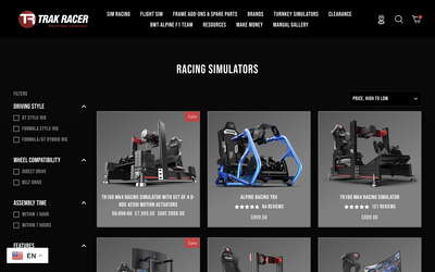 Trak Racer website screenshot