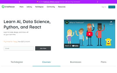 Treehouse website screenshot