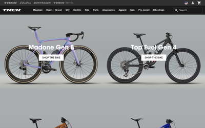 Trek Bikes website screenshot