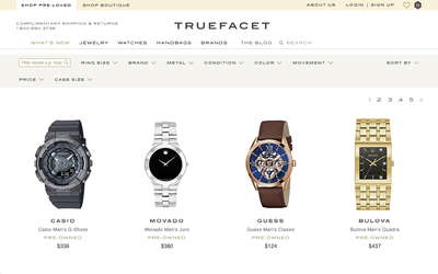 TrueFacet website screenshot