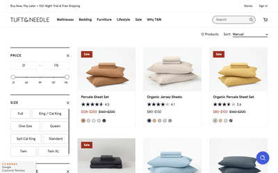 Tuft & Needle website screenshot