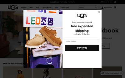 UGG website screenshot